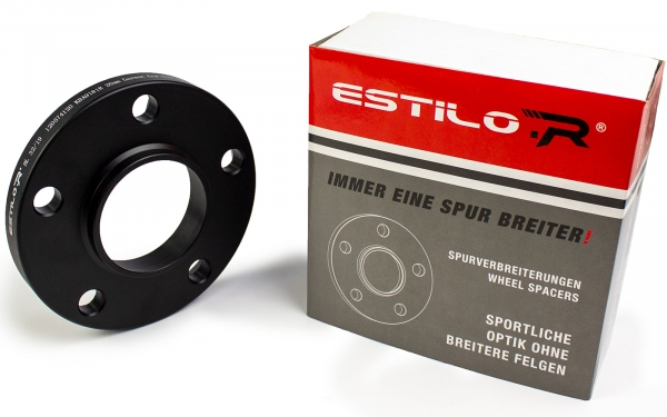Preview: Estilo-R Alu Spurverbreiterungs-Set 40mm LK 112/5 ZBD 66,5 schwarz eloxiert